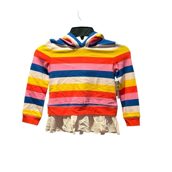 Tucker + Tate Animal Ear Ruffle Hem Striped Hoodie Size 4 NWT - Picture 1 of 8